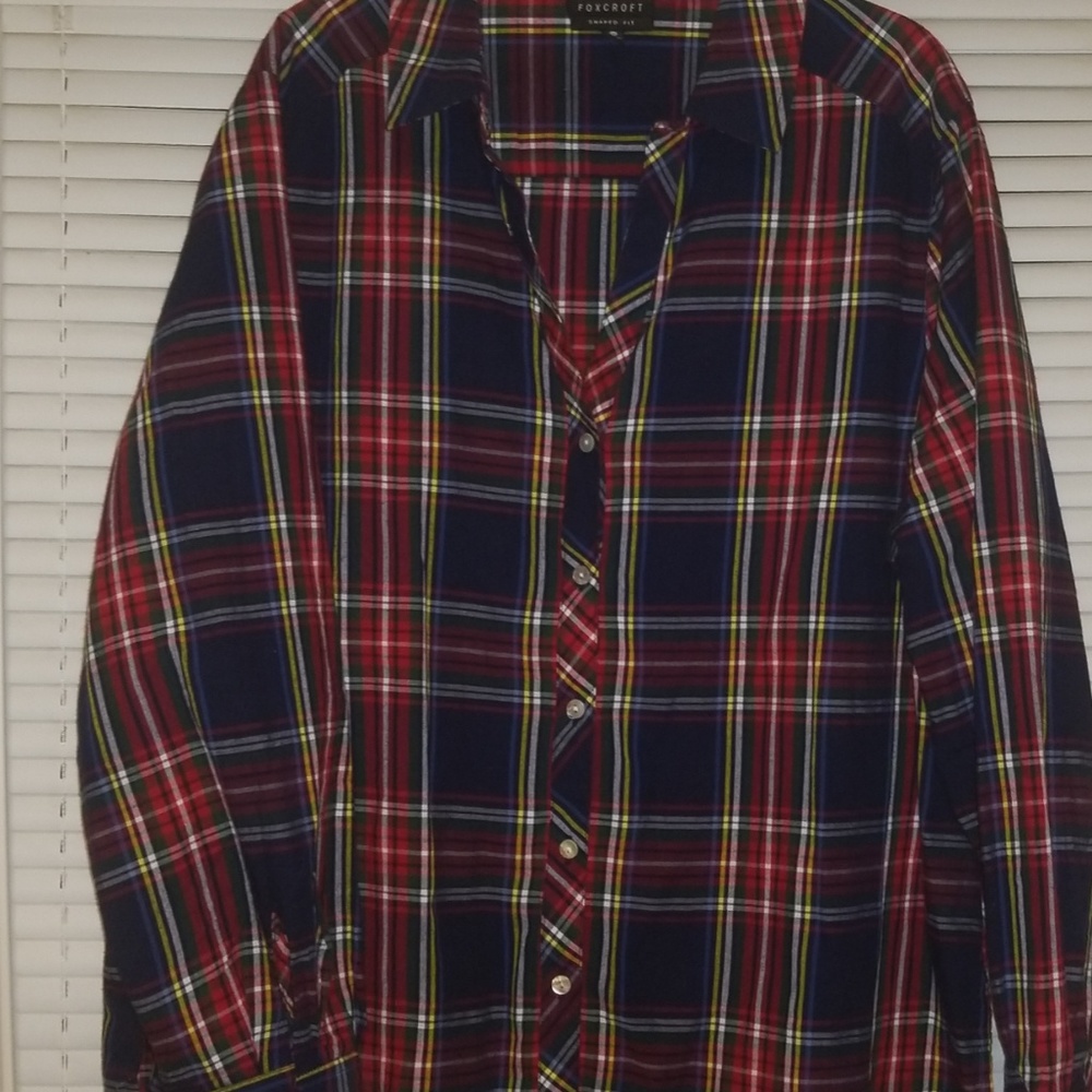 Plus size plaid button shirt